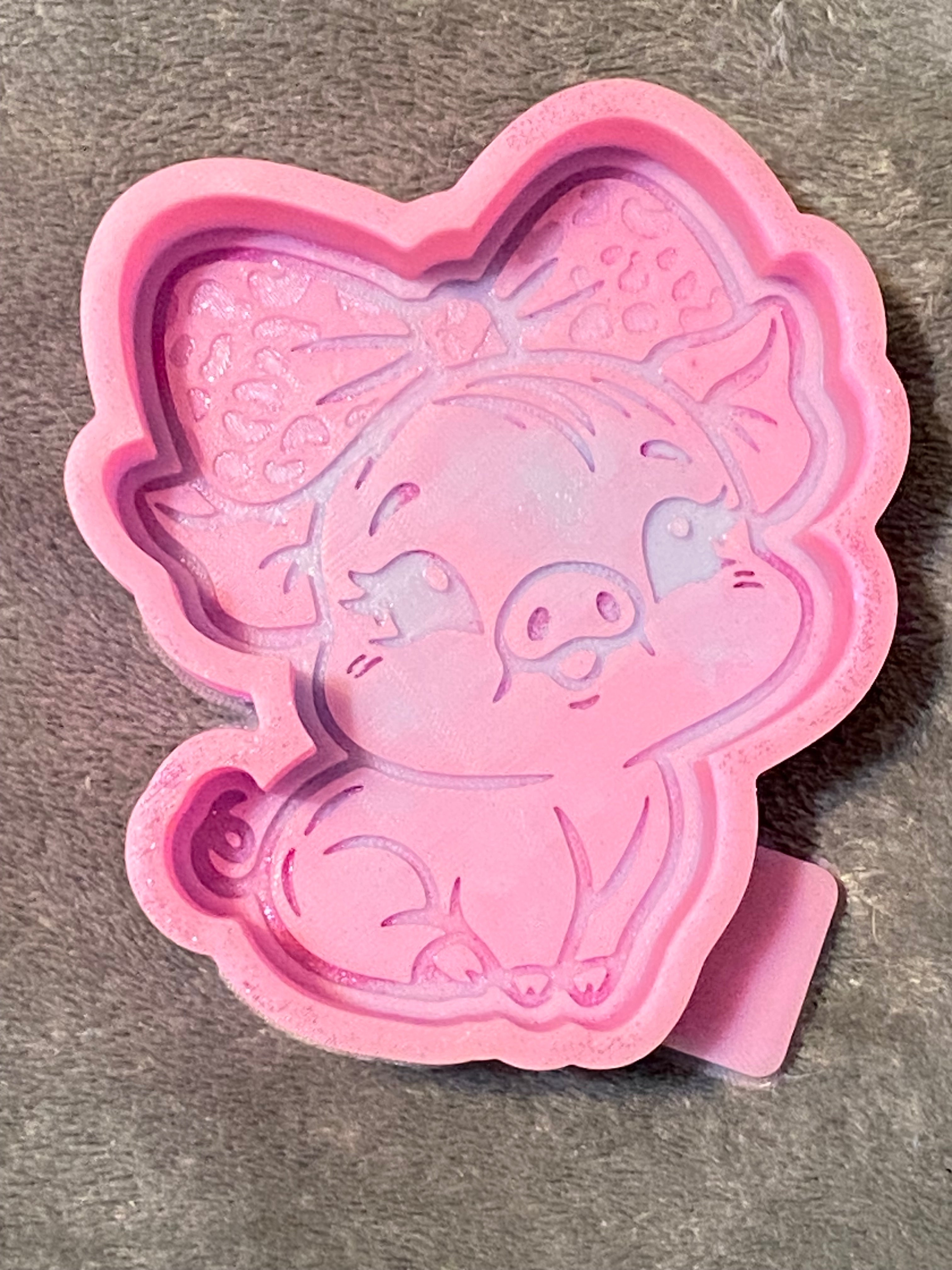 Cute Pig with Leopard Bow